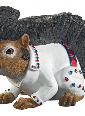 现 纽约下城公园进口Rock & Roll 艾尔维斯猫王松鼠趣味小摆件