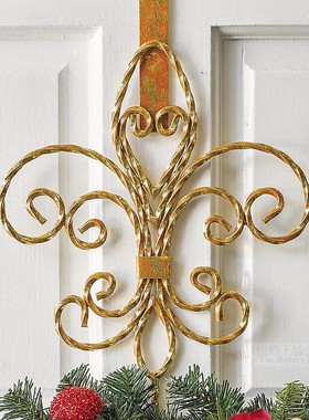 现 纽约下城公园进口古典欧式鸢尾花房门挂钩花环等高48.2x27cm