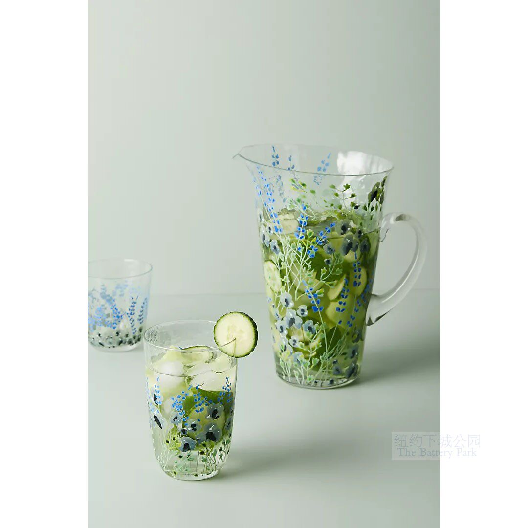 现 纽约下城公园进口繁花深处夏日清凉冷水壶杯子装饰组合
