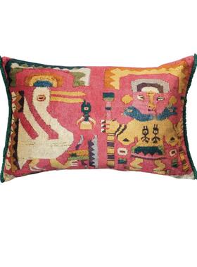 现 纽约下城公园进口儿童与白鹅克里什异域风情多彩天鹅绒靠垫