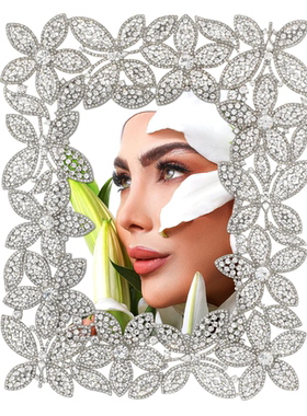 纽约下城公园进口Olivia Riegel奢华蝶恋花锡质欧洲水晶闪亮相框