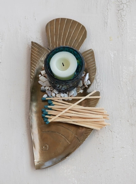 现 纽约下城公园进口吉祥金瑞奶奶鱼金属收纳盘装饰摆件