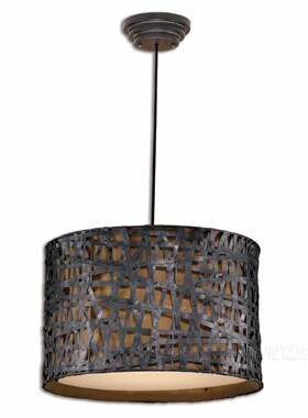 纽约下城公园进口uttermost安第斯编制金属香槟光泽现代装饰吊灯