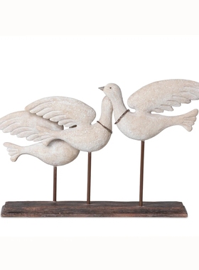 现 纽约下城公园进口和平爱与宁静水洗白鸽子一家装饰桌面摆件