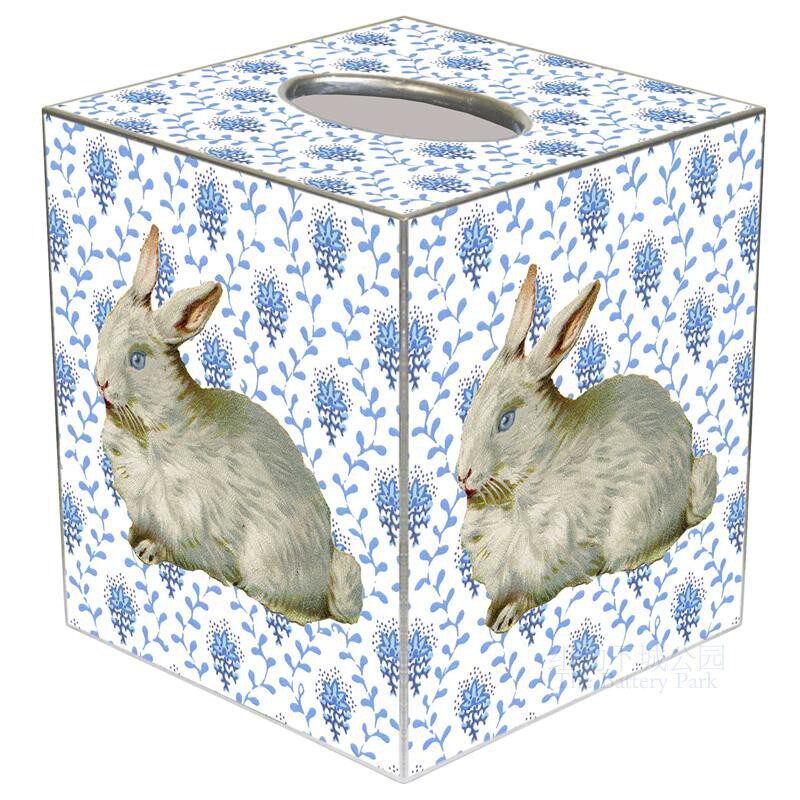 现 纽约下城公园进口田野小兔配普罗旺斯小花垃圾桶纸巾盒木质
