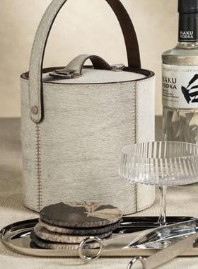 现 纽约下城公园进口St. Moritz圣莫里茨天然奢华毛皮醒酒器冰桶