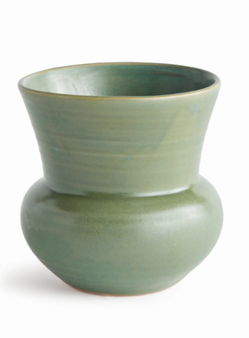 现 纽约下城公园进口春日的色彩碧玉水绿色宽口陶质花器花瓶花盆