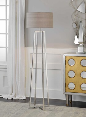 纽约下城公园进口uttermost克洛伊新古典大气亮银客厅落地灯