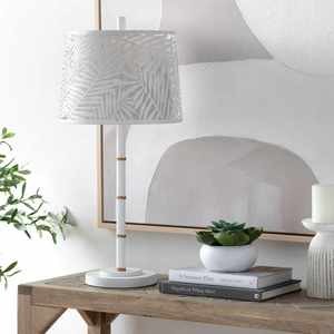 现 纽约下城公园进口棕榈湾清凉一夏镂空铁艺洁白装饰台灯卧室