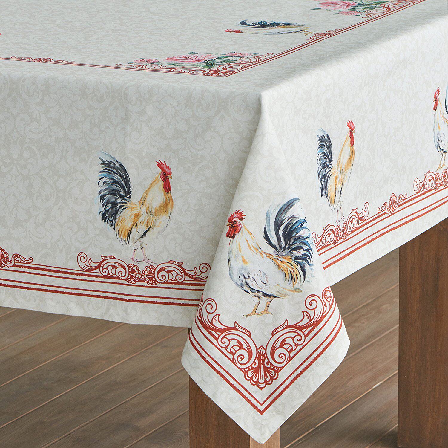 纽约下城公园进口法式乡村传统高卢公鸡暗花纯棉桌布方形长方形
