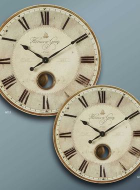 现 纽约下城公园进口uttermost哈里森美式铜边木板天窗钟摆挂钟