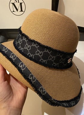 盆帽草帽女牛仔流苏牛仔风夏季