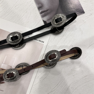 新款 饰配连衣裙皮带 复古民族风金属雕花高级感ins外搭细腰带女装