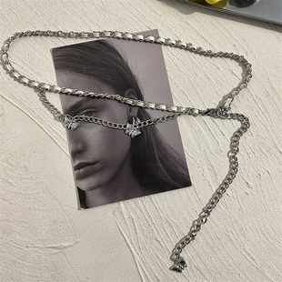 子毛衣细皮带小香风 饰配裙子裤 腰链配饰女2022新款 链条腰带蝴蝶装