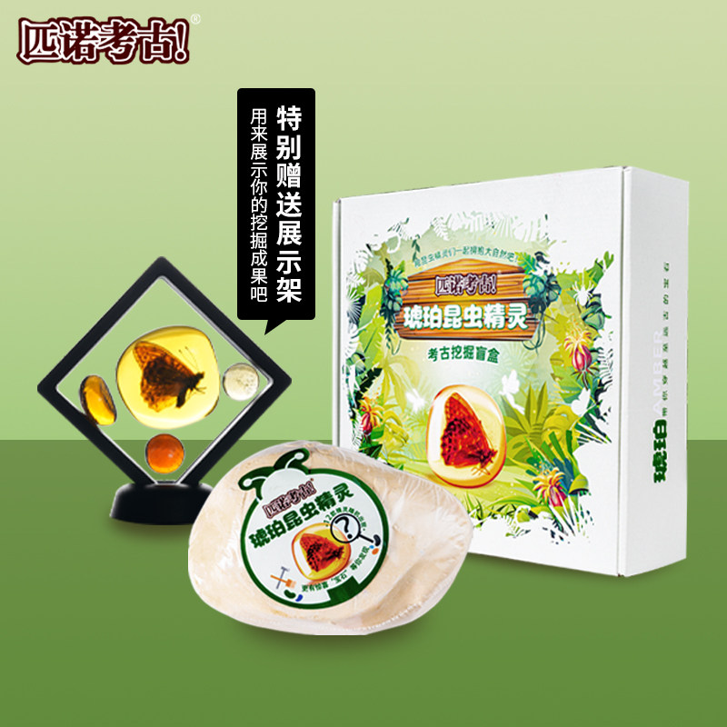 PINAULT ARCHAEOLOGICAL EXCAVATION FOSSILS CHILDRENS EDUCATIONAL HANDMADE TOYS BLIND BOXES AMBER INSECTS ELVES TO SEND DISPLAY SHELVES