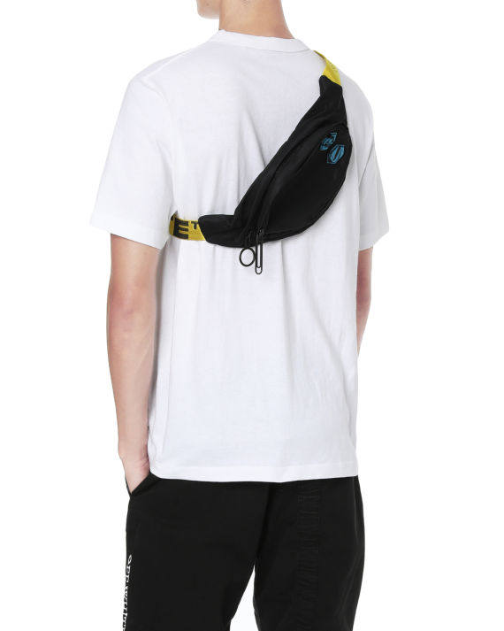 新款OFF WHITE 男士黑色ow胸包单肩包logo织带云石腰包休闲斜挎包