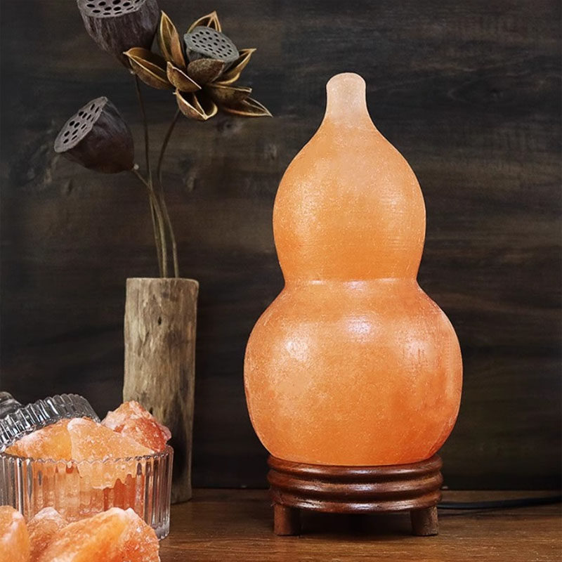 葫芦盐灯 喜马拉雅盐灯 天然矿石灯卧室床头氛围灯装饰台灯小夜灯