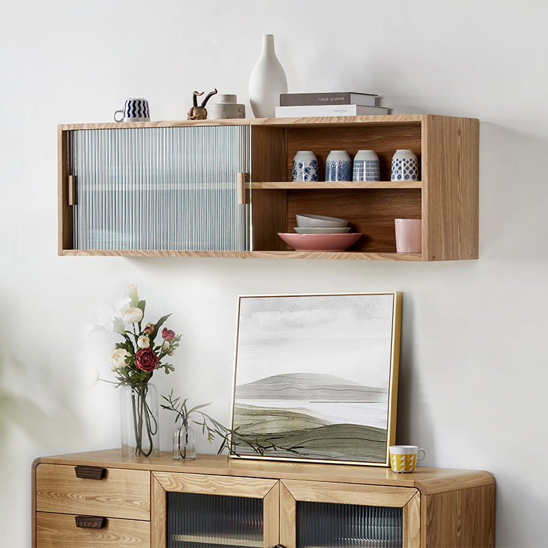 实木厨房吊柜墙壁柜餐厅挂墙式置物架客厅电视机装饰柜阳台壁挂柜