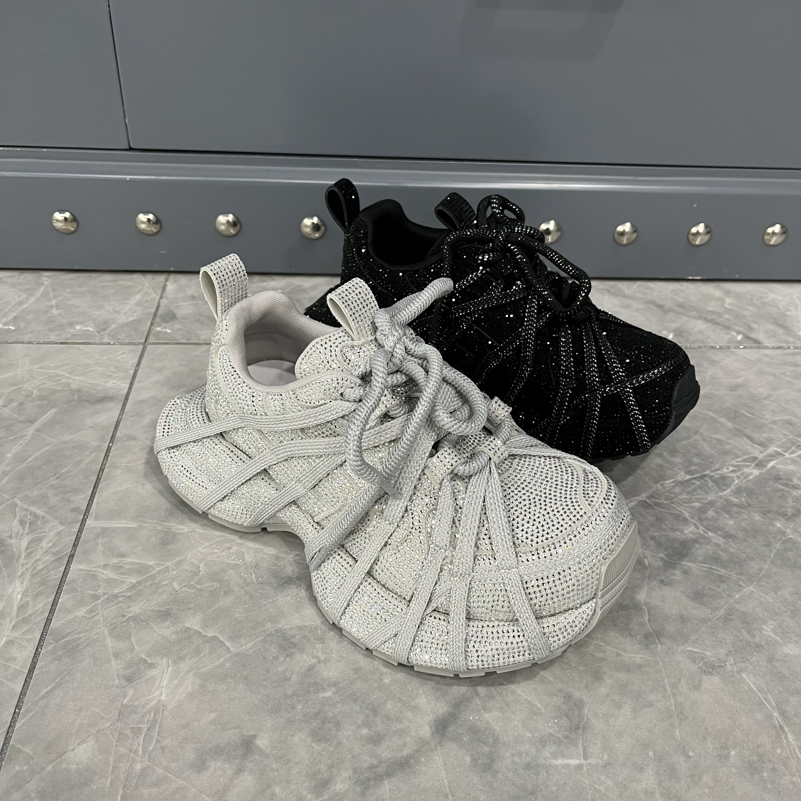 2026春季女鞋厚底低帮全钻单款休闲鞋高温烫钻女款老爹鞋女潮鞋,女鞋,老爹鞋,淘宝优惠券,粉丝福利购,淘宝优惠卷