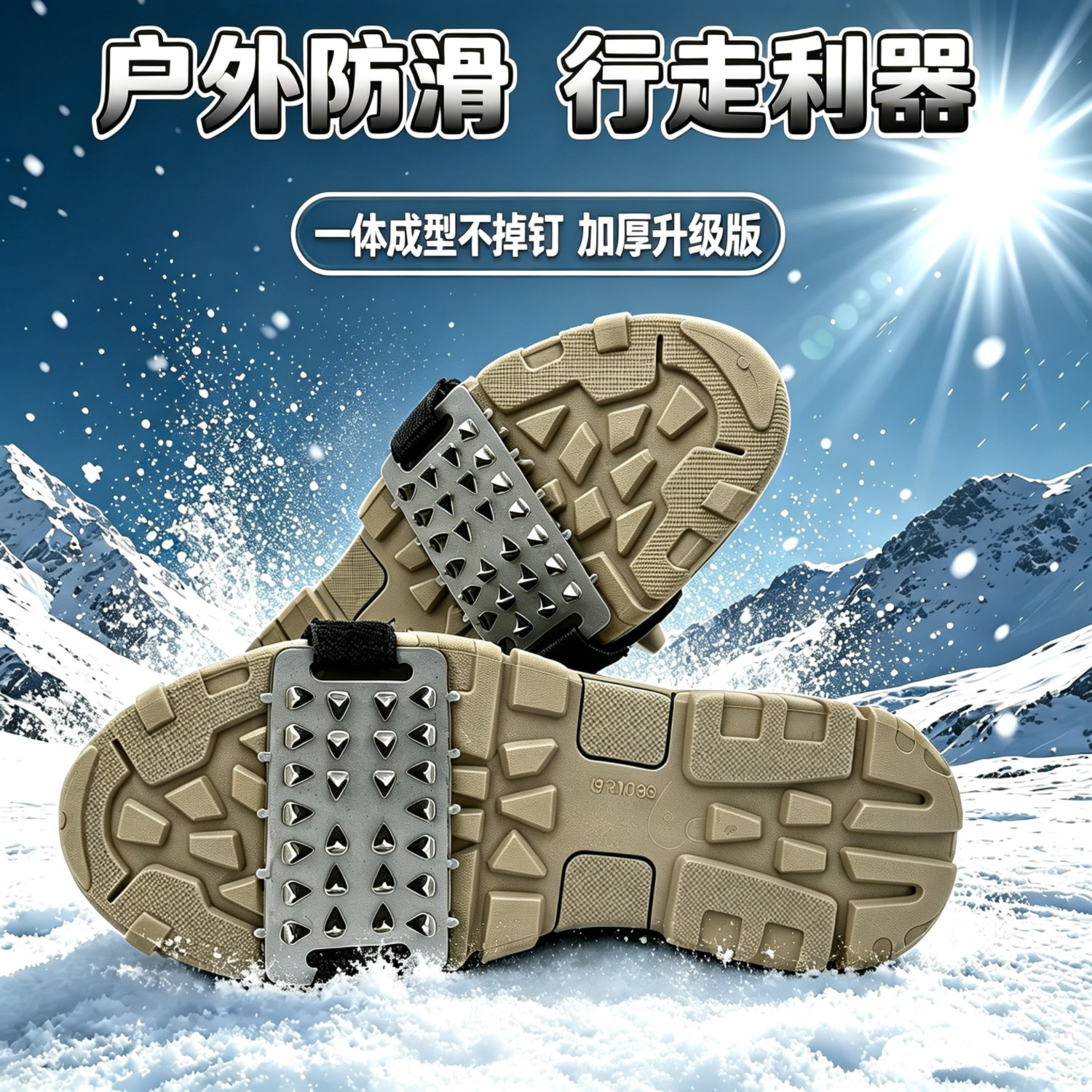 加厚款户外26齿冰爪防滑鞋套雪地靴雪爪冰面轻便鞋钉男女老人登山