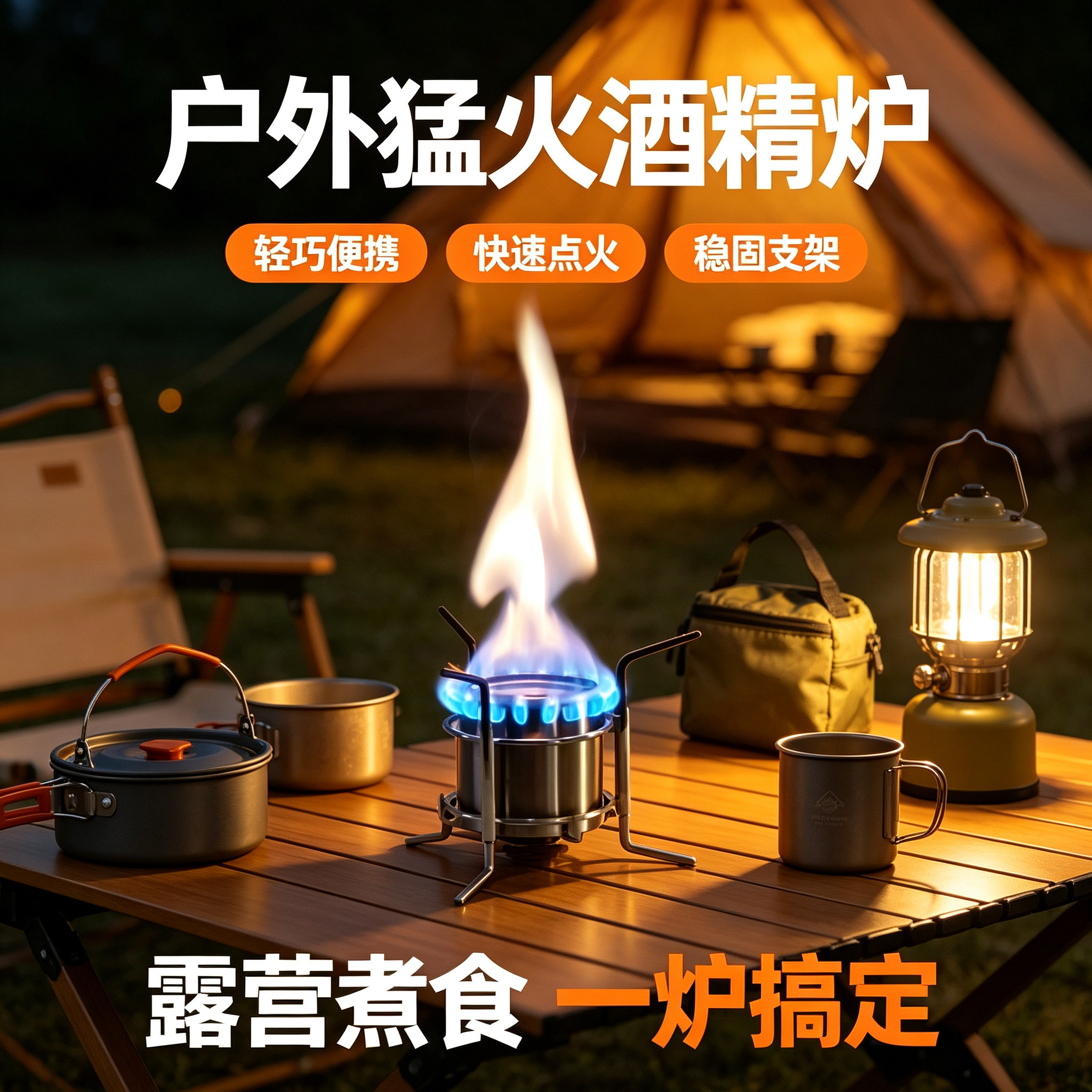 户外便携式液体固体酒精炉头 野外炉具野营汽化液态酒精炉头灶头