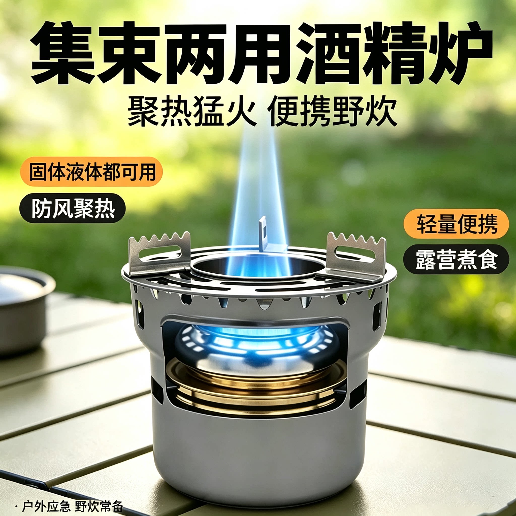 户外铝合金便携集束燃烧炉露营野炊酒精炉家用高效率集束酒精炉