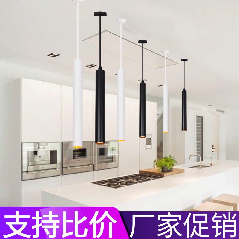 直筒燈吊燈圓筒吧臺燈單頭 LED餐廳酒店公司前臺過道個性藝術(shù)簡約