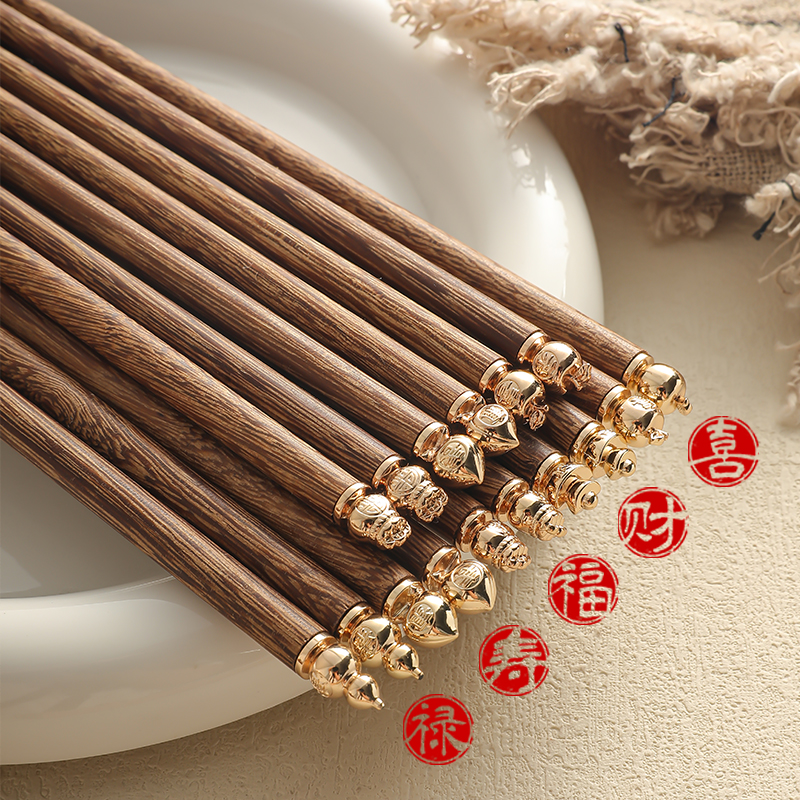 中式鸡翅木筷子家用高档抗菌防霉分餐筷2025新款木质防滑专人专筷