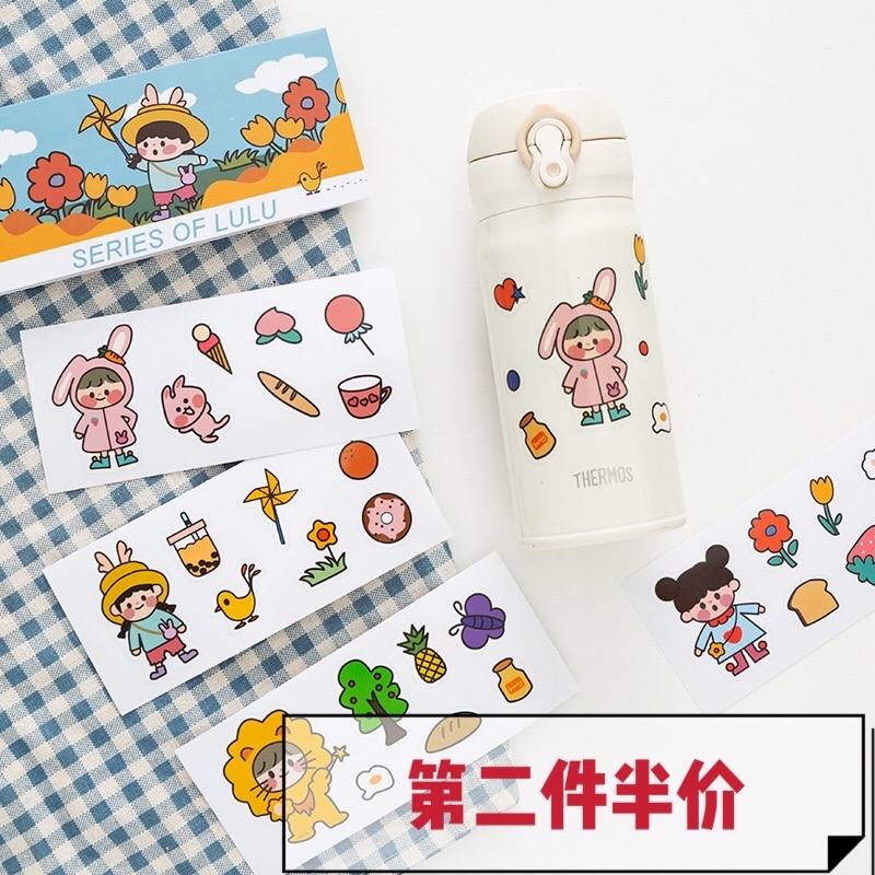 保温杯水杯防水贴纸卡通手账装饰