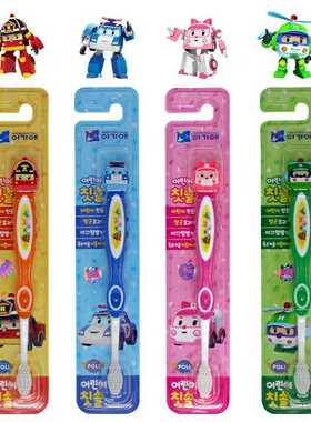 韩国 我珂爱儿童变形警车珀利牙刷 poli立体卡通软毛牙刷 2岁以上