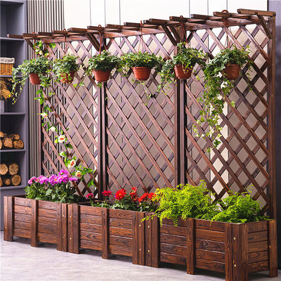 碳化花箱庭院装饰栅栏攀爬花盆