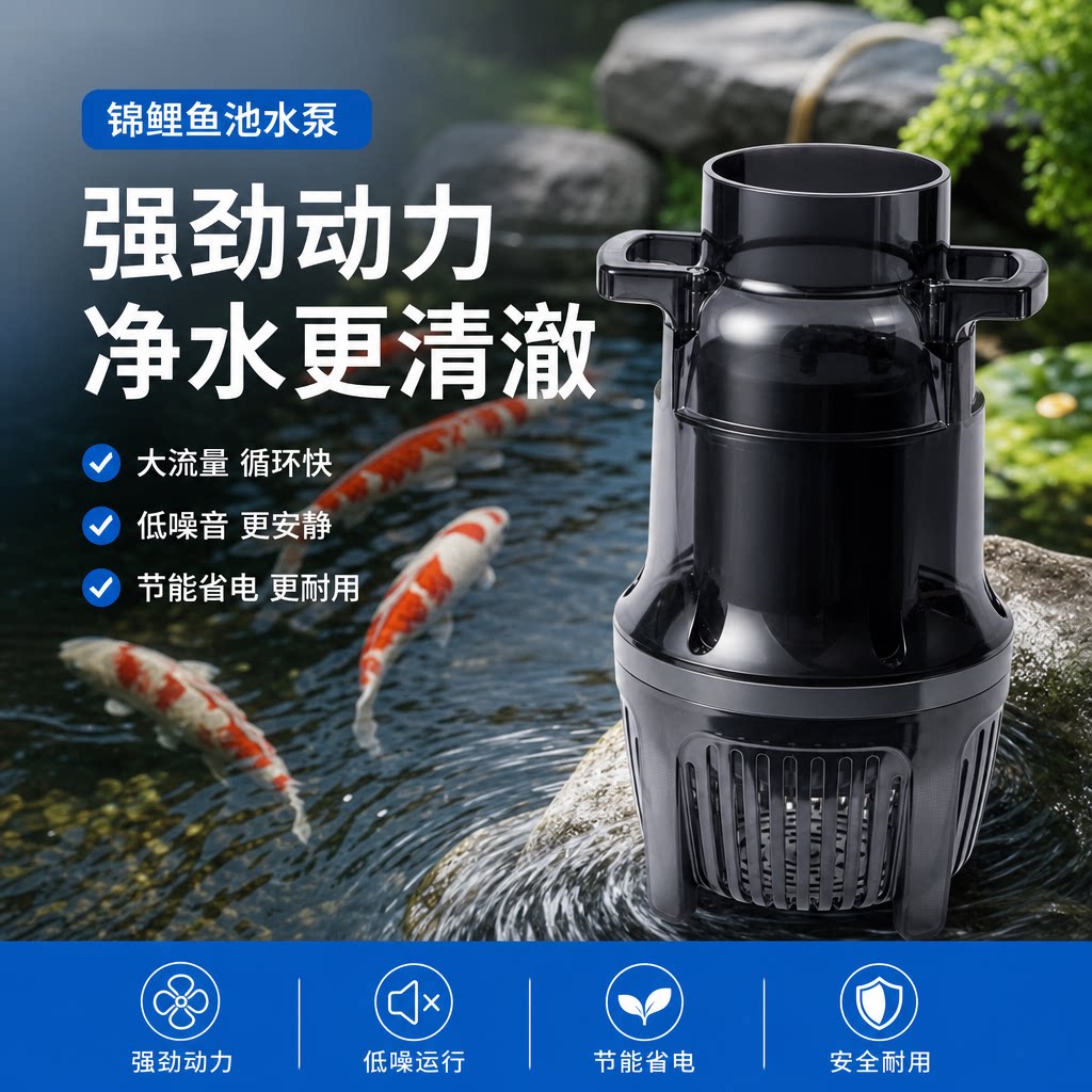 松宝大型水泵大功率锦鲤鱼池大流量循环潜水抽水泵底吸过滤潜水泵
