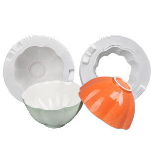 水流星陶艺花瓣花边碗石膏模具家用碗盘餐具摆件陶瓷注浆泥浆工具