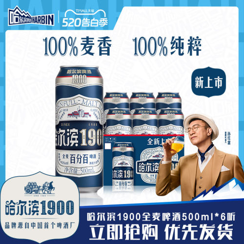 哈尔滨1900全麦啤酒500ml×6听