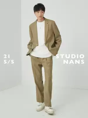 (NANS)Serofil worsted 70 merino wool fixed dyeing arch needle process one button casual suit