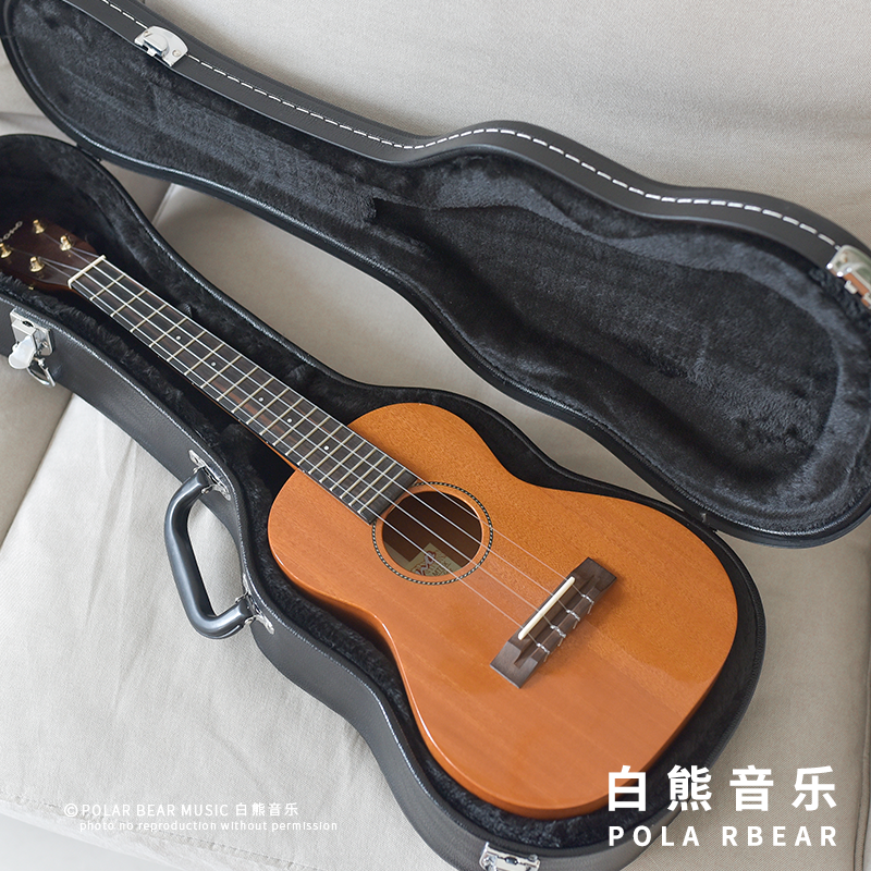 白熊音乐尤克里里琴盒加厚琴箱23寸26寸ukulele高档皮质琴盒 防撞