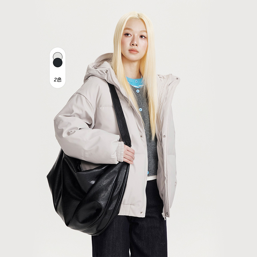 CATTEE美式复古耳朵连帽棉服