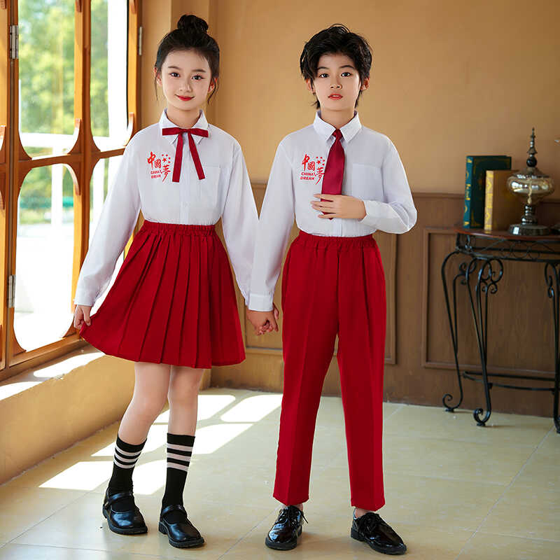 国庆节儿童演出男女童校服学院风套装幼小学生运动会大合唱表演服