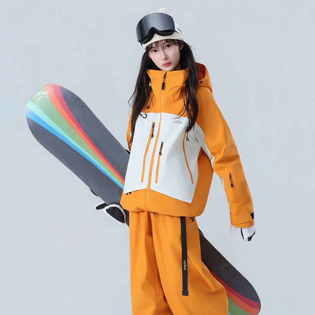 滑雪服套装女男款单板防水加厚全压胶专业雪服上衣裤子套装3L