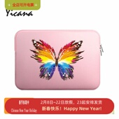 蝴蝶图案海棉加绒电脑内胆包防水防震适用于苹果华为红米笔电