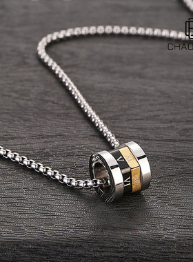 小蛮腰项链男士潮牌百搭钛钢吊坠男款毛衣链高级感男生链子酷配饰