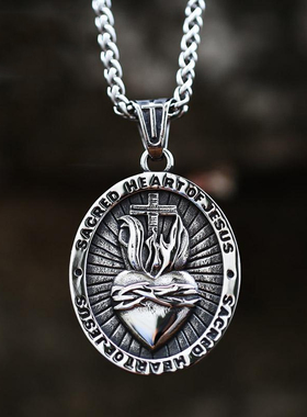 欧美嘻哈复古十字架钛钢吊坠项链