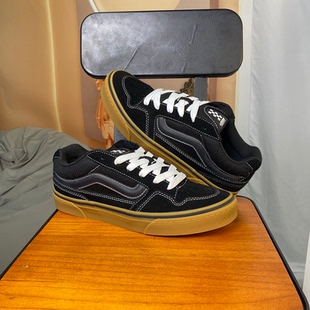 范斯VANS Caldrone低帮黑色美式复古男女休闲面包板鞋VN0A5JM2B9M