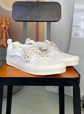 VANS范斯KNU SKOOL白色低帮面包男女同款复古休闲板鞋VN000CS0W00