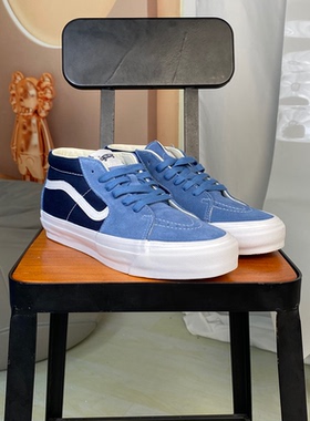 VANS范斯SK8 MID REISSUE83中帮蓝色帆布男女休闲板鞋VN000CQQDWR