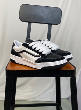 VANS范斯低帮黑白牛皮休闲板鞋