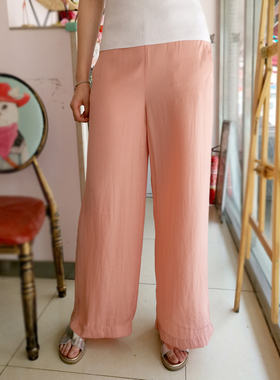 雪纺垂感8分阔腿裤拖地裤200斤显瘦坏丫头大码女装2024夏季1663