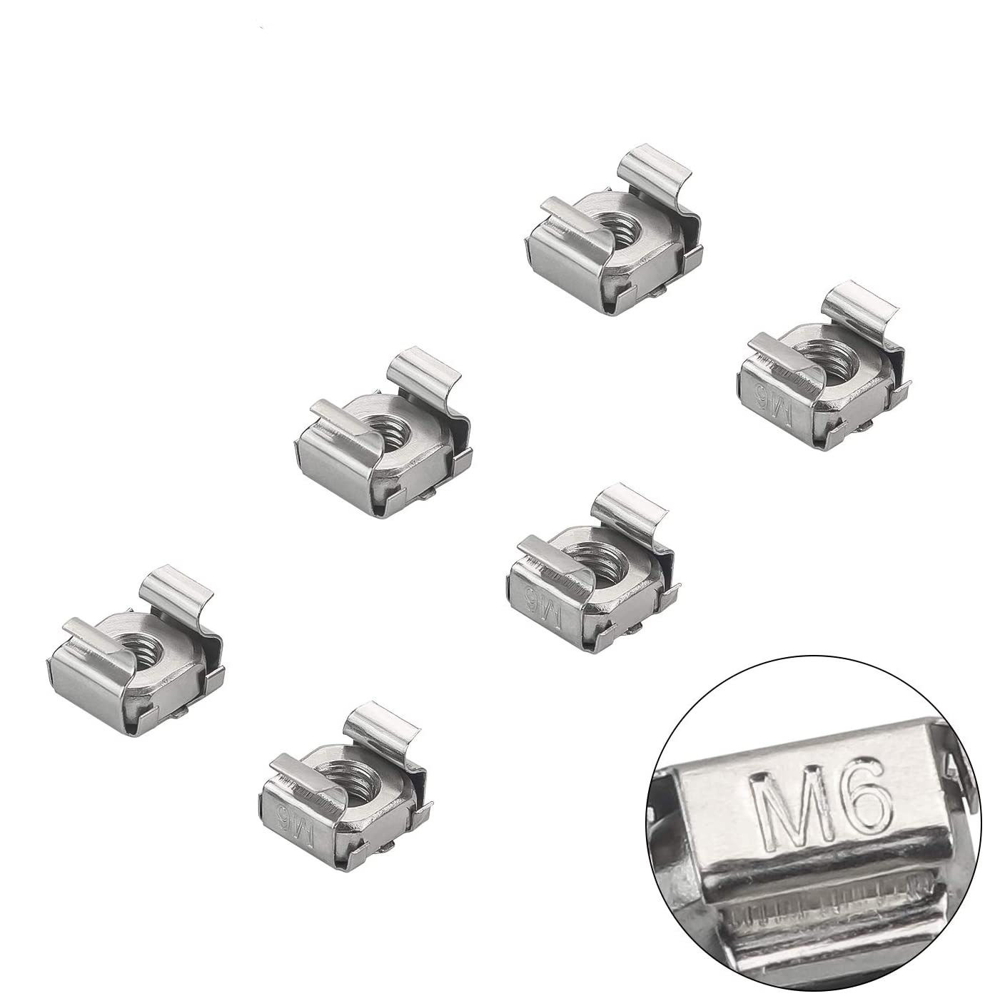 机柜卡式螺母50只盒装笼式螺母皮四方螺母m6螺母 m6*16螺钉铁