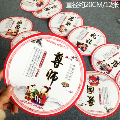 十二生肖卡纸手工脸谱墙贴成语国学传统文化班级装饰教室布置贴画