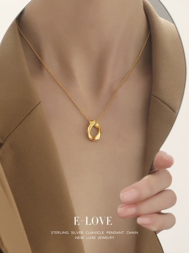 Tide, небольшое дизайнерское ретро золотое ожерелье, свитер, японские и корейские, простой и элегантный дизайн